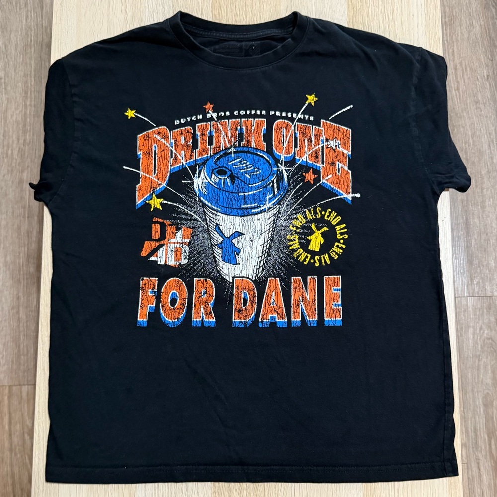 Graphic 'Drink One For Dane' Black Tee